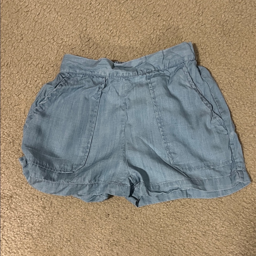 Junior's Light Blue Pull-On Shorts with Pockets